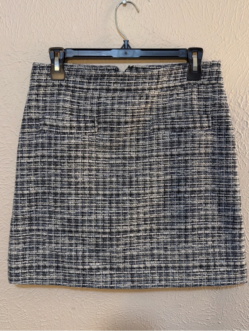 LOFT Blue & White Tweed Mini Skirt